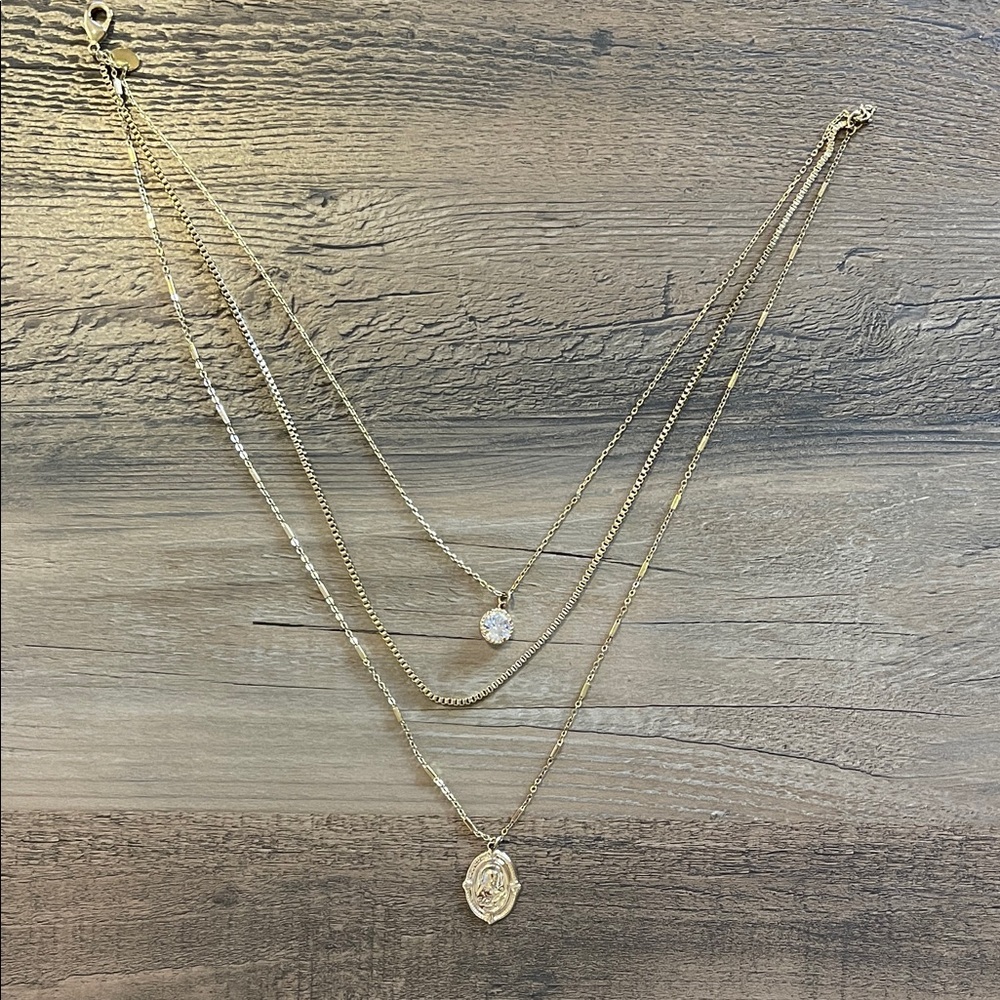 Gold Layered Necklace Set